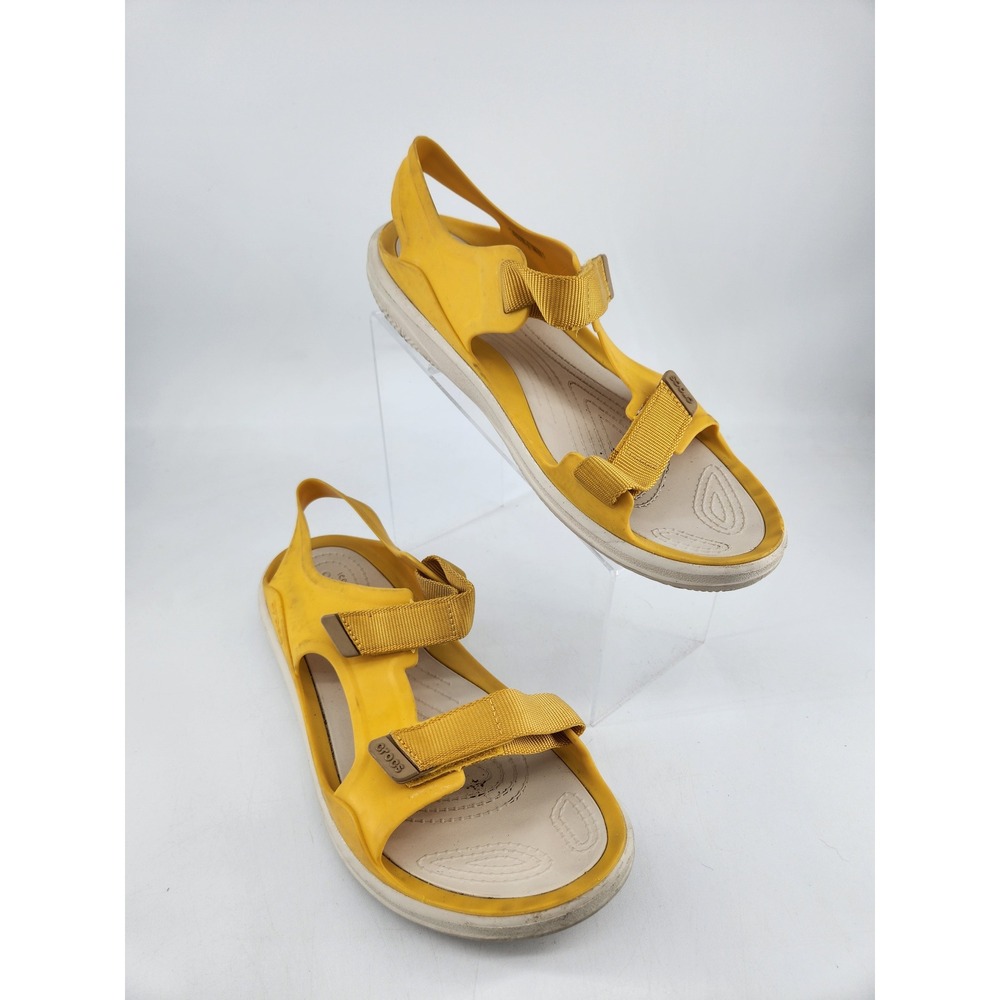 Crocs Swiftwater Expedition Sandals Women 11 Yellow Adjustable Strap 206527